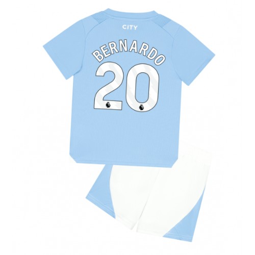 Fotballdrakt Barn Manchester City Bernardo Silva #20 Hjemmedraktsett 2023-24 Kortermet (+ Korte bukser)